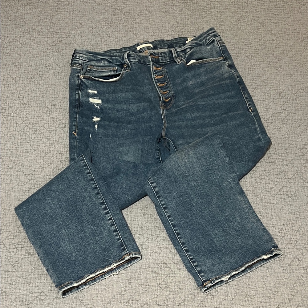 Good American Good Leg Mid Rise Seam Flare Jeans